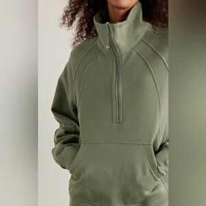 Lululemon Athletica Light Green Scuba Oversized Funnel-Neck Half Zip Long